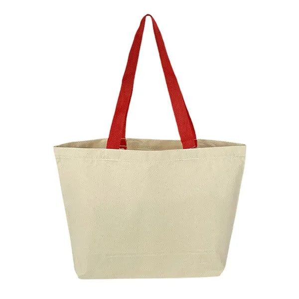10 Oz. Red Canvas Grocery Tote Bag - 19 x 14 x 5 (Q401211)