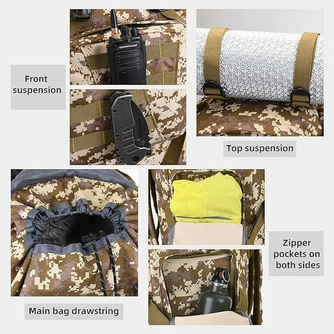 100L Camping Hiking Backpack,Molle military Tactical rucksack backpack,Waterproof Lightweight Hiking Backpack
