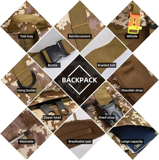 100L Camping Hiking Backpack,Molle military Tactical rucksack backpack,Waterproof Lightweight Hiking Backpack
