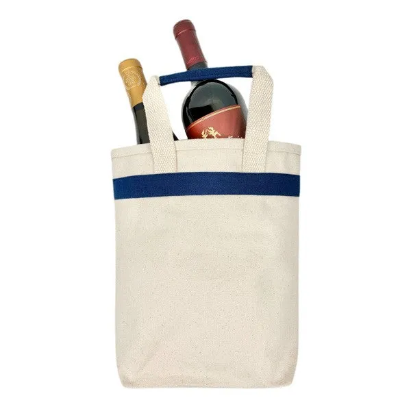 16 Oz. Navy Canvas Gift Bag / Wine Tote Bag (Q971211)
