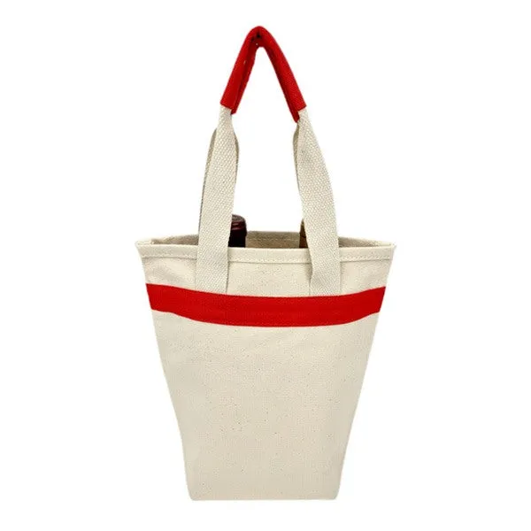 16 Oz. Red Canvas Gift Bag / Wine Tote Bag (Q281211)