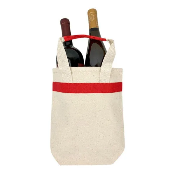 16 Oz. Red Canvas Gift Bag / Wine Tote Bag (Q281211)