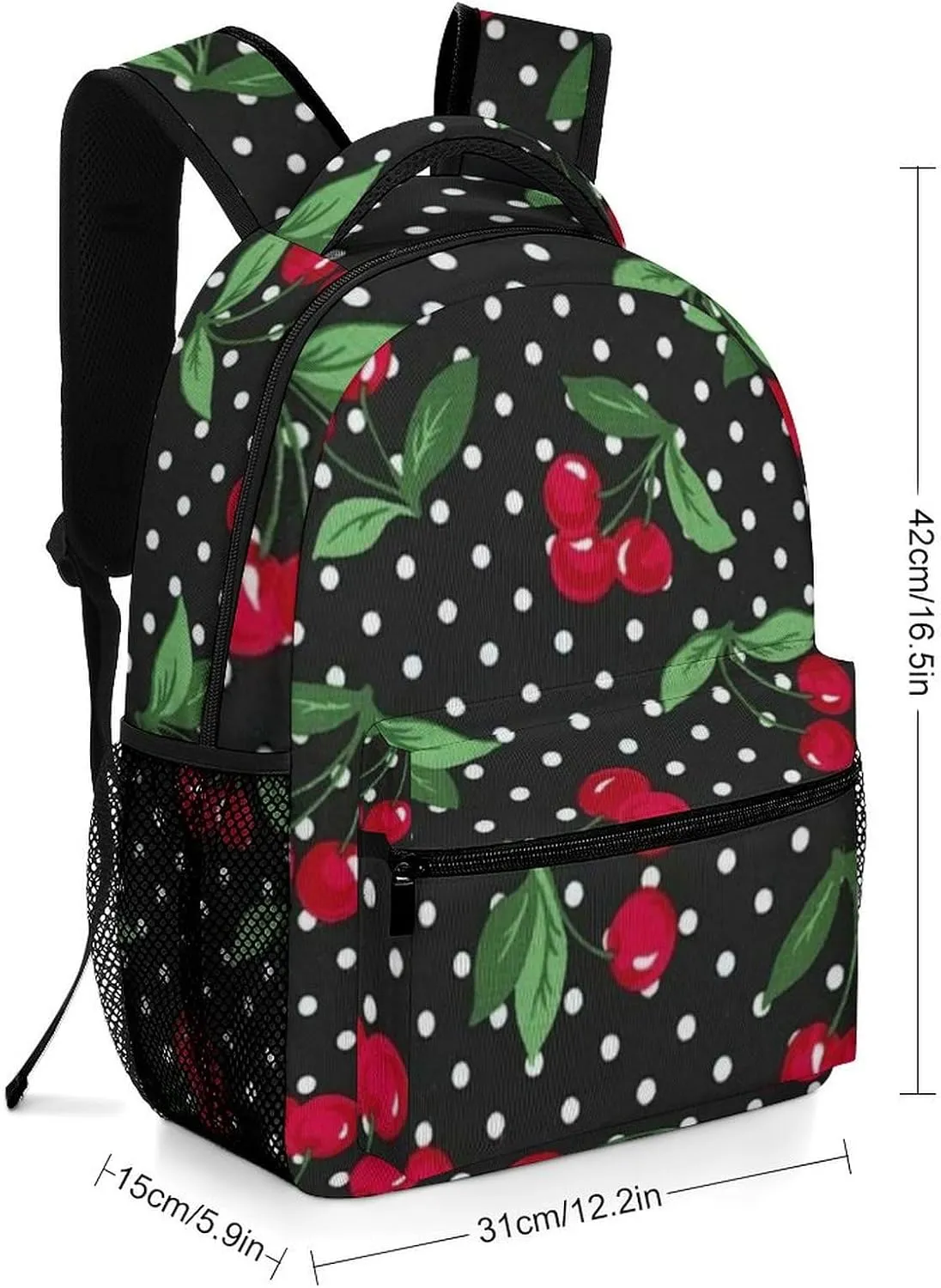 17 Inch Backpack Pattern Of The Cherry Laptop Backpack Shoulder Bag School Bookbag Casual Daypack