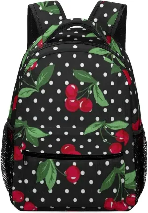 17 Inch Backpack Pattern Of The Cherry Laptop Backpack Shoulder Bag School Bookbag Casual Daypack
