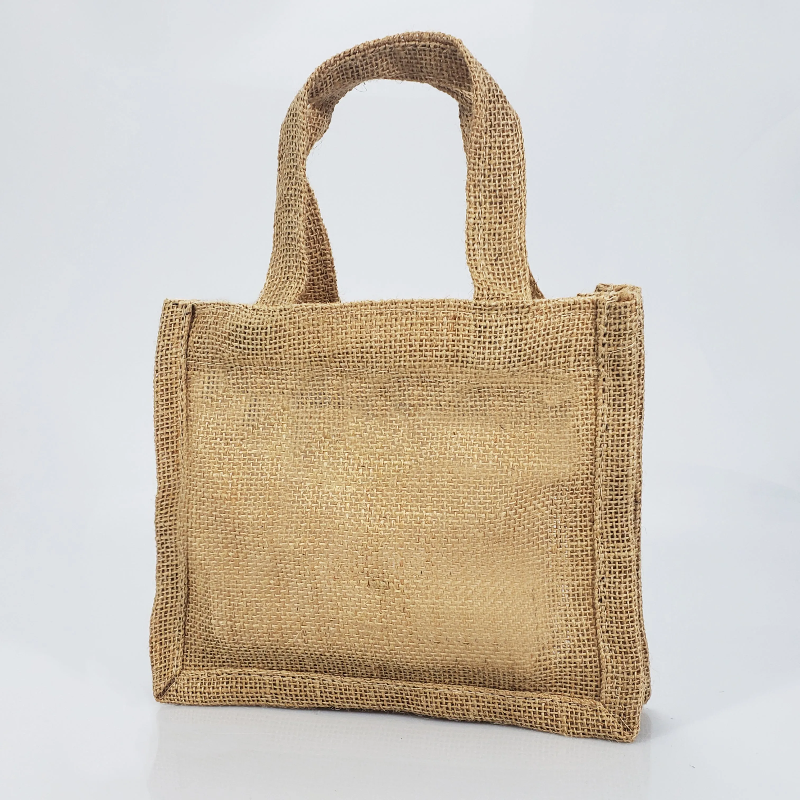 6 ct Small Burlap Party Favor Bags / Jute Gift Tote Bags - Pack of 6