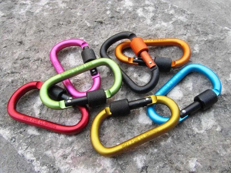 8cm Aluminum Carabiner Quickdraw Keychain Hook