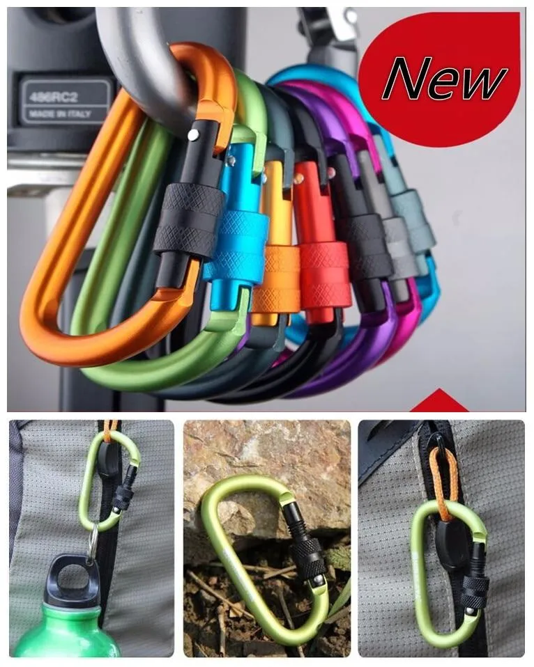 8cm Aluminum Carabiner Quickdraw Keychain Hook