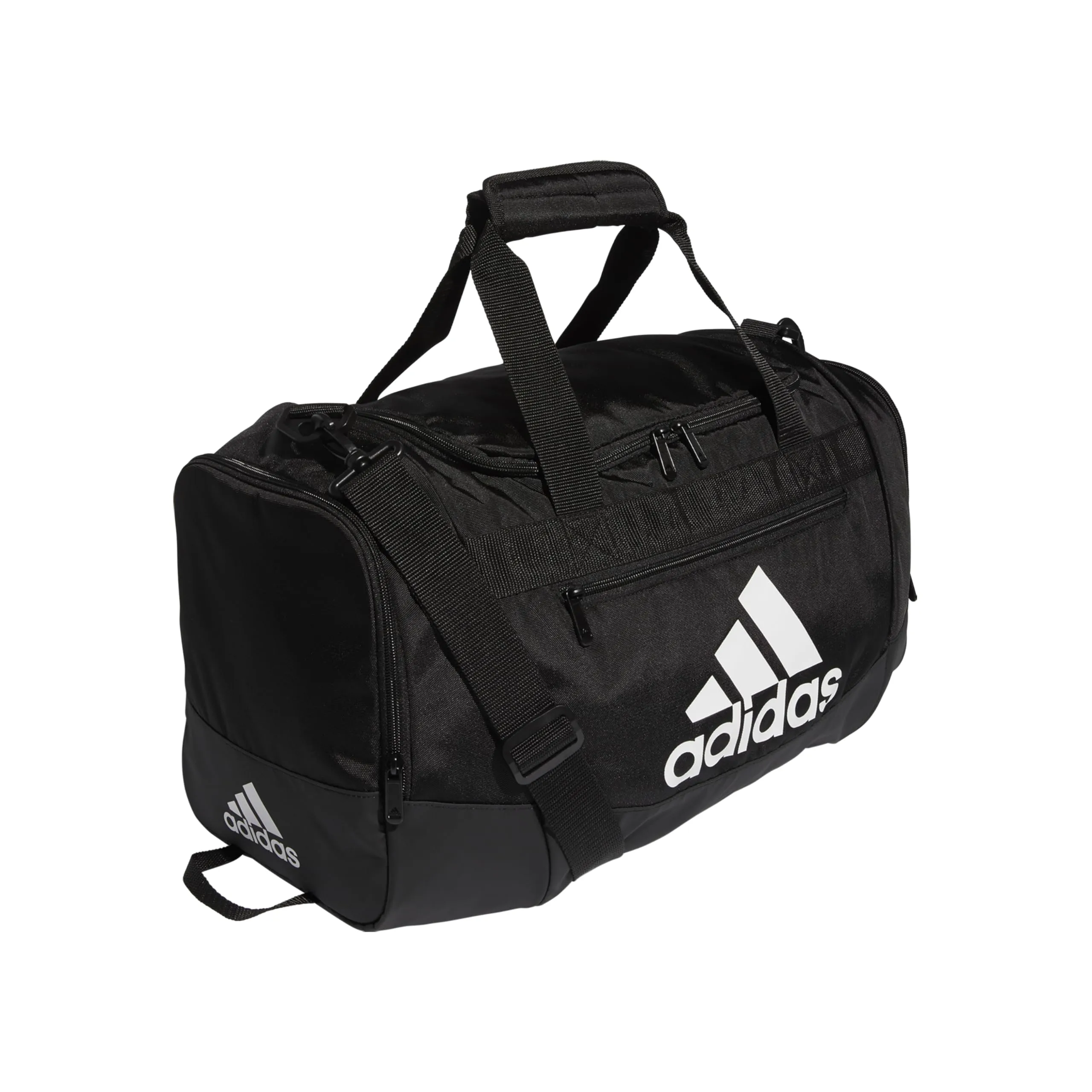 adidas Unisex Defender 4.0 Gym Duffel Bag for Men and Women, Black/White, Small (38L)