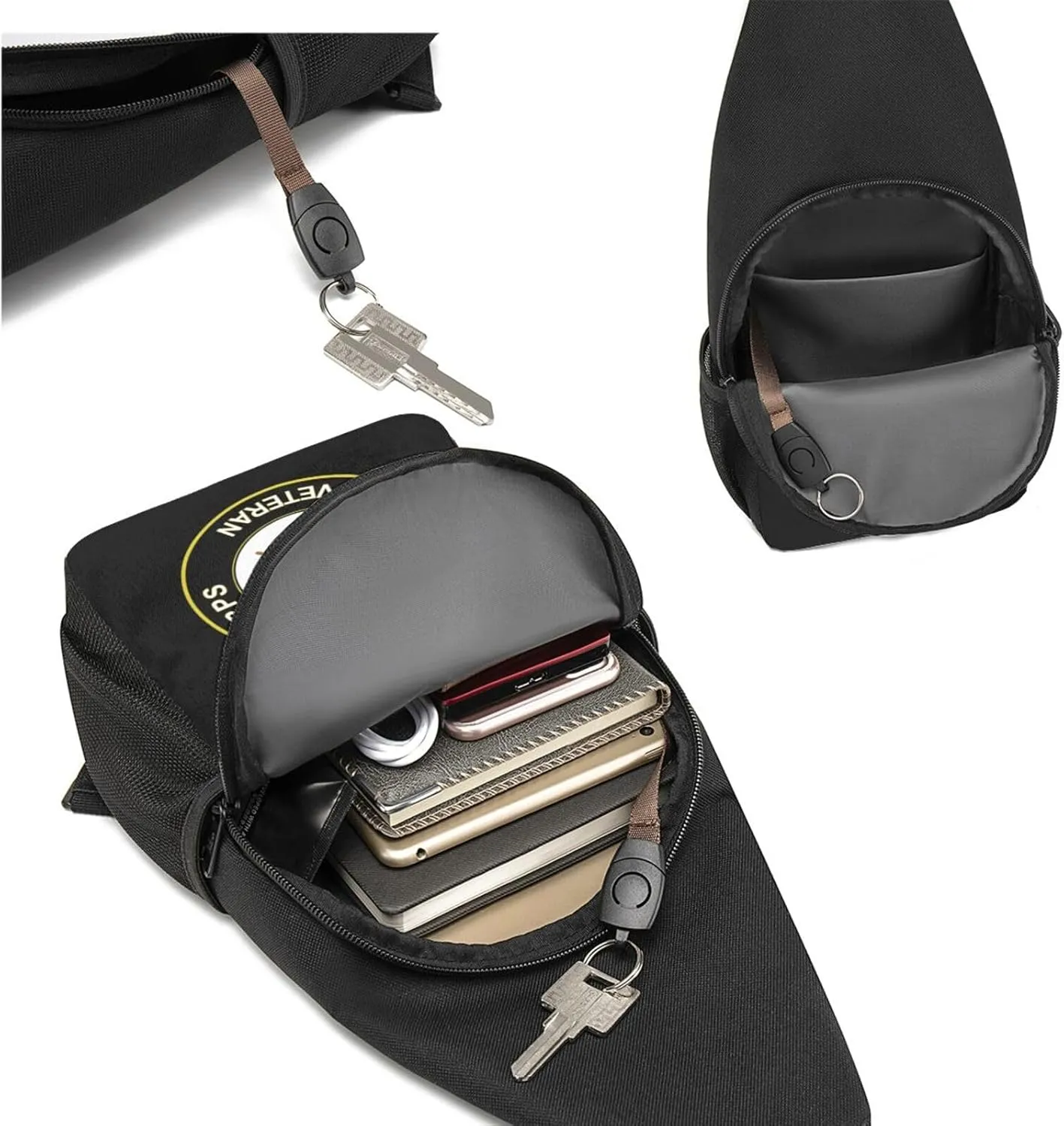 Army Signal Corps Veteran Sling Bag Crossbody Backpack Shoulder Casual Daypack Bags for Men