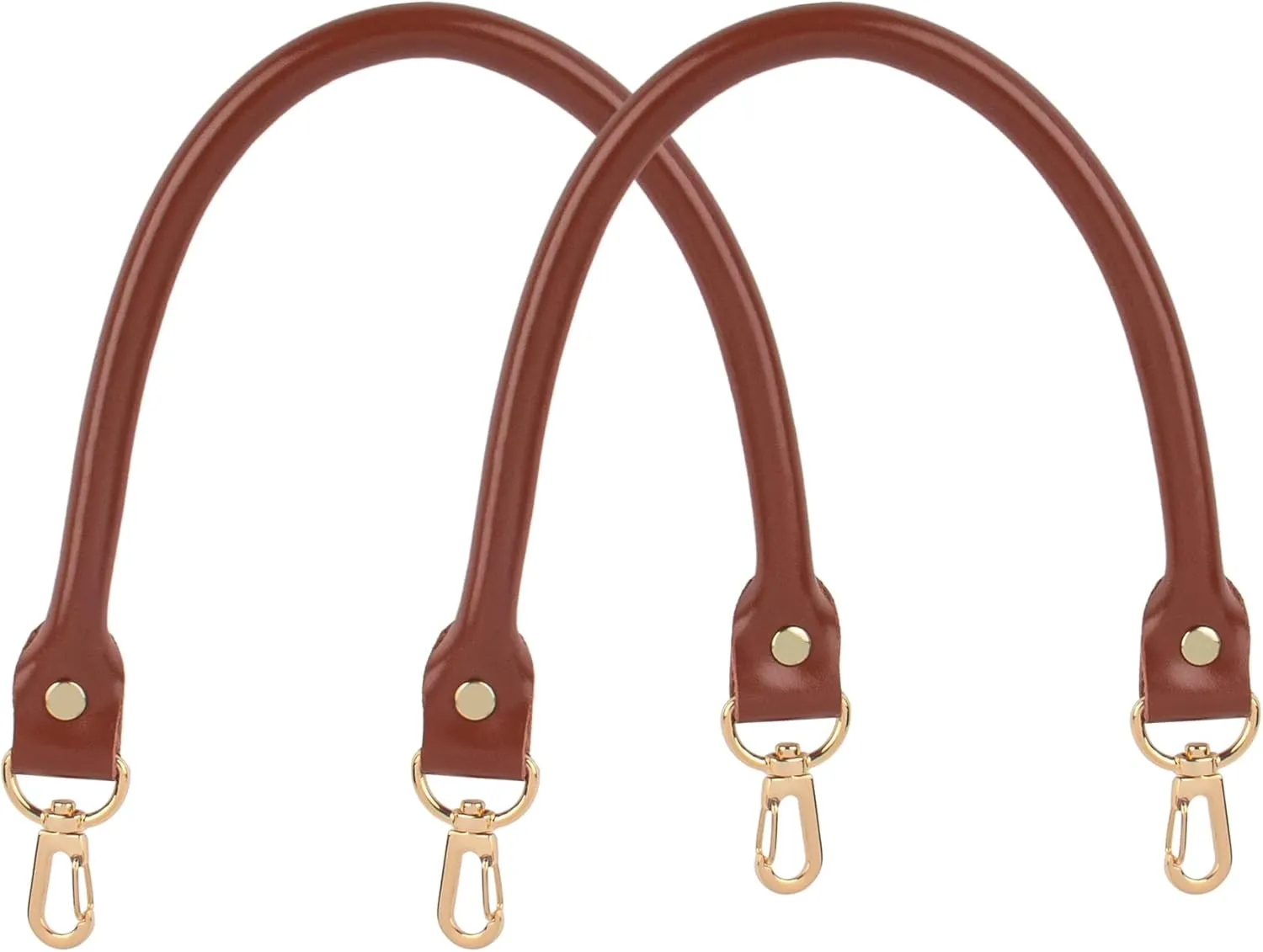 AUEAR, Replacement Handles Purses Straps Brown Handbag Strap for Small Handmade Straw Bag (15.7 Inches, Style A, 2 Pack)