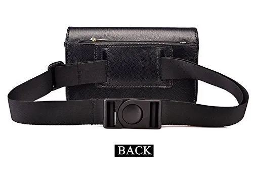 Badiya Fashion Solid Fanny Bag Black Female Adjusted Belt Bag Ladies Casual Waist Pack