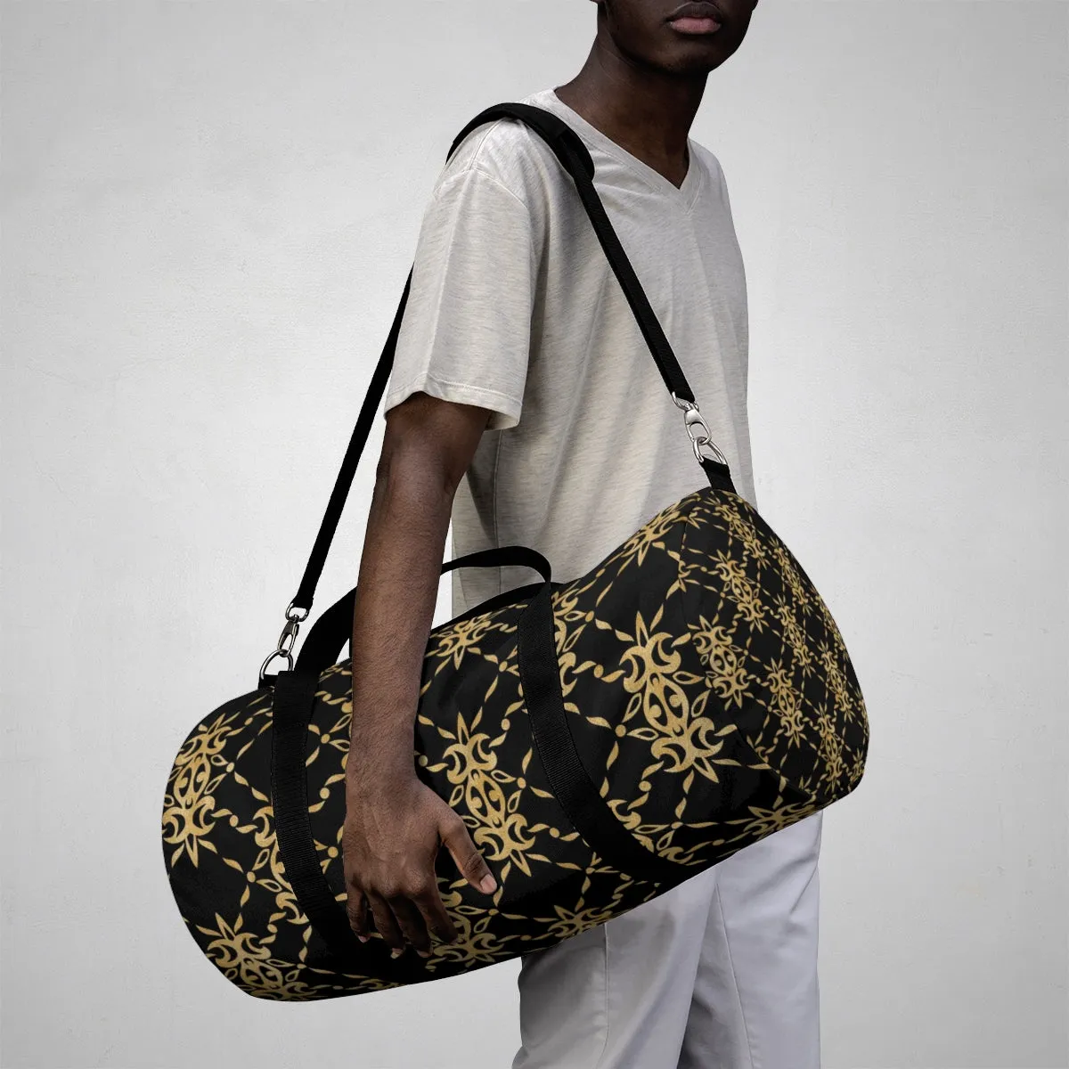 Black and Gold Duffel Bag