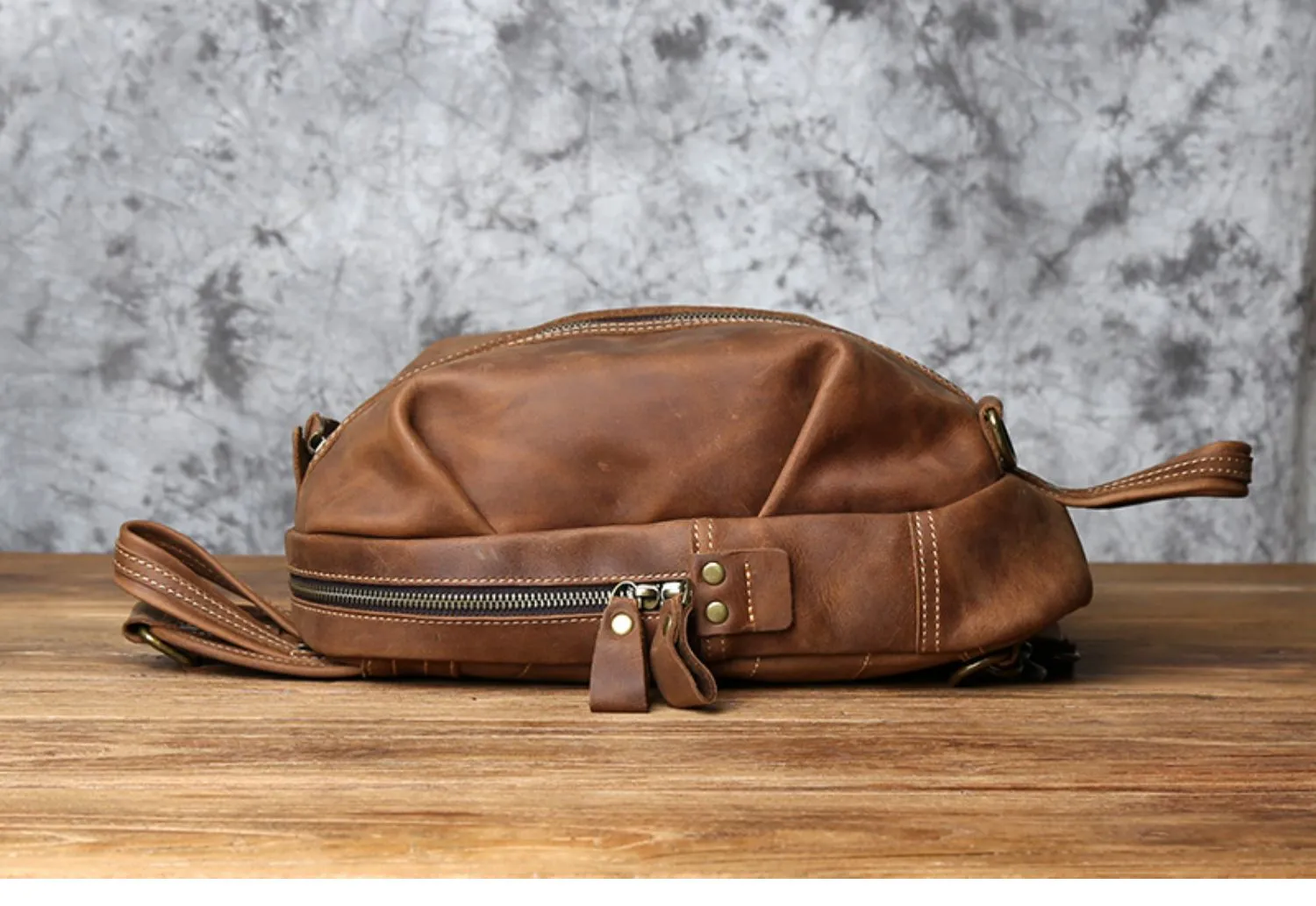 Brown Leather Sling Pack Cool Sling Bags for Men Cool Mens Sling Bags Crossbody Chest Bag
