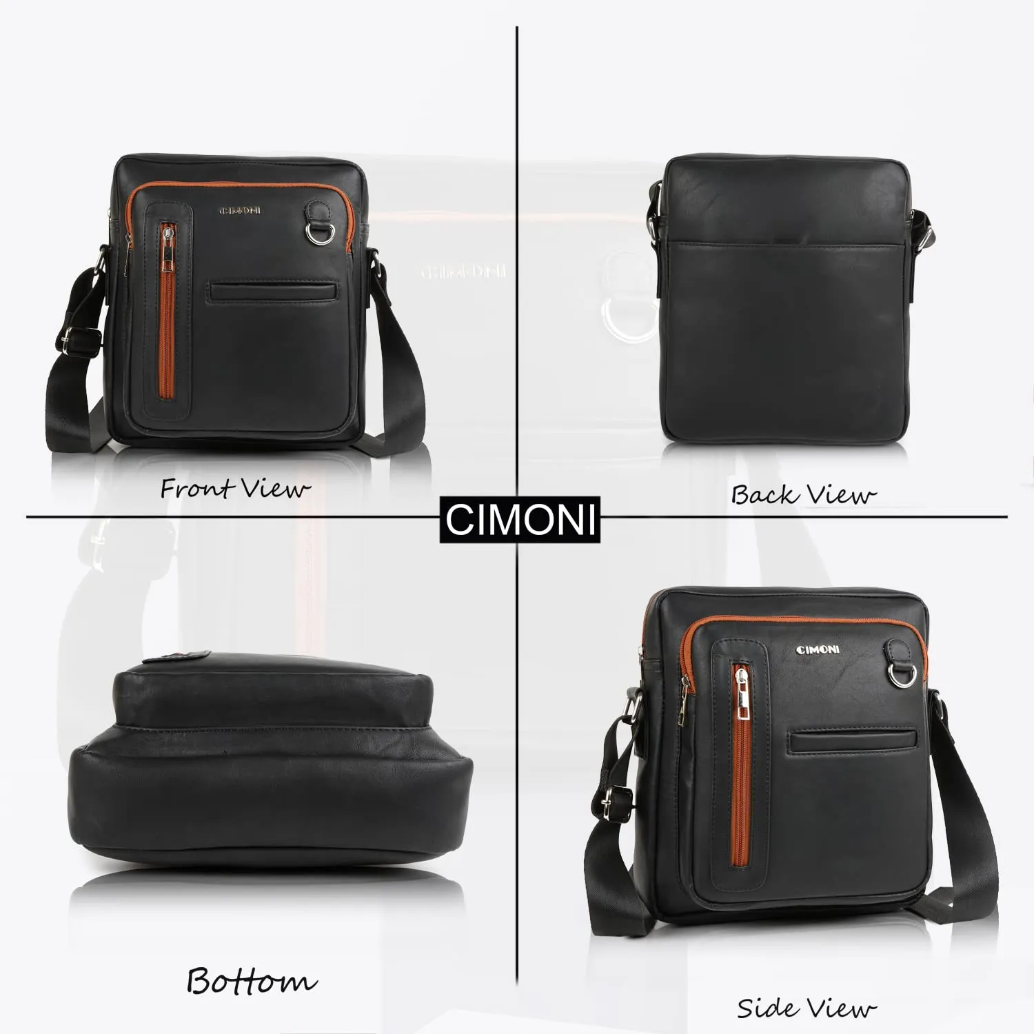CIMONI® Premium Genuine Leather Bag Classic Design Travel Bag for Office, College & Business With Adjustable Straps Daytrip Crossbody Slingbag