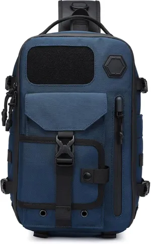 Cosmos Explorer Sling Bag, Anti Theft Tactical Sling Backpack, Waterproof Crossbody Shoulder, Equipped With Belt Buckle(blue)