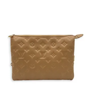 Coussin Beige Crossbody Bag in Calfskin, Gold hardware