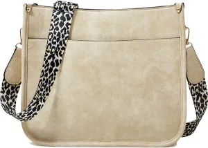 Crossbody Bags for Women Designer Leather Hobo Handbags With 2 Adjustable Leopard Guitar Strap Shoulder Bucket Bags