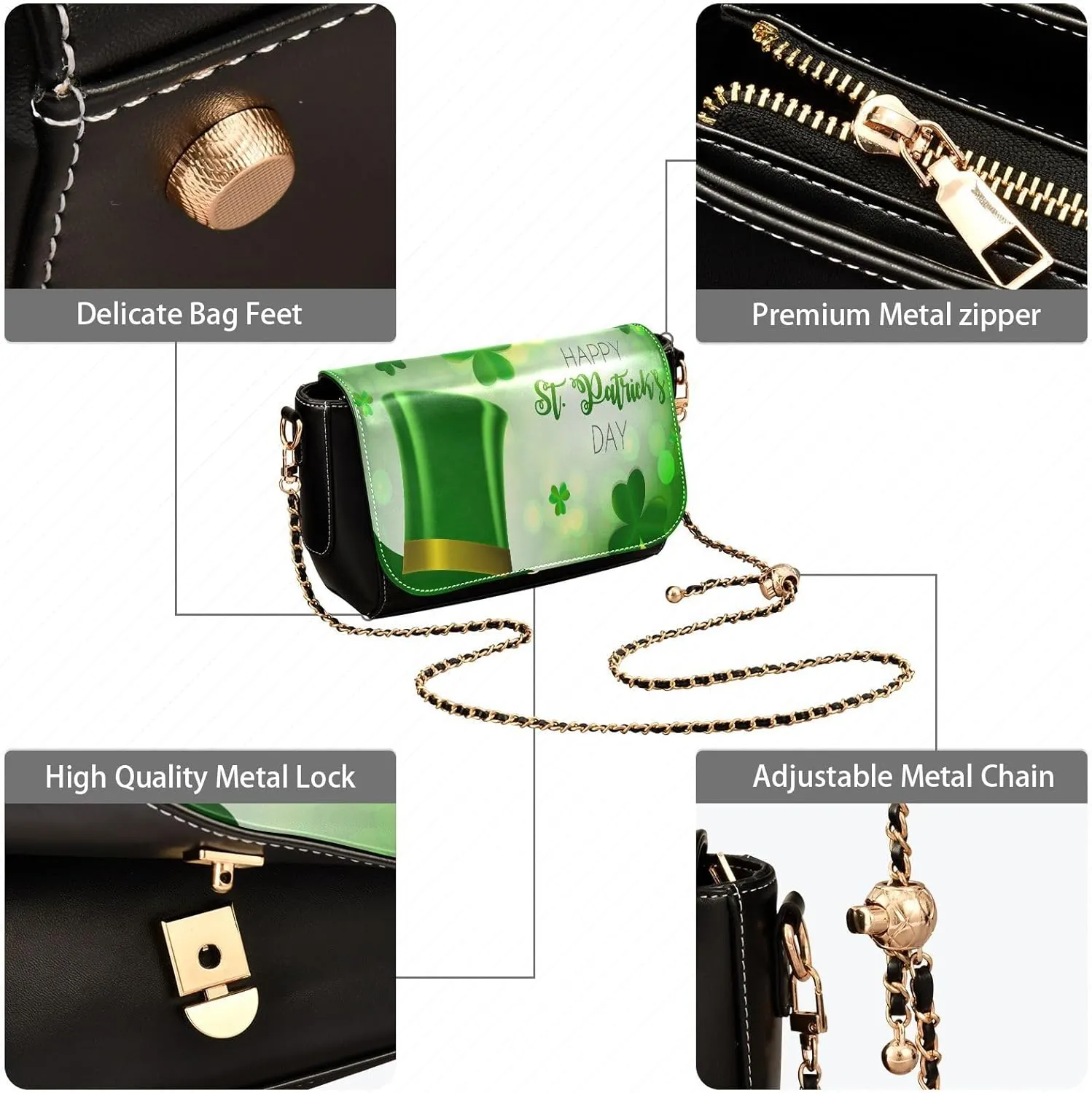 Crossbody Bags for Women Trendy Women's Black Shoulder Bag Small PU Leather Flap Cross Body Bag Handbags