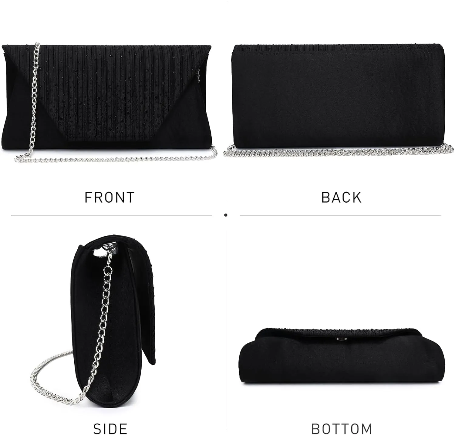 Dasein Women Evening Bags Wedding Purses Handbags Party Clutches Cocktail Prom Formal Clutch with Glitter Rhinestones