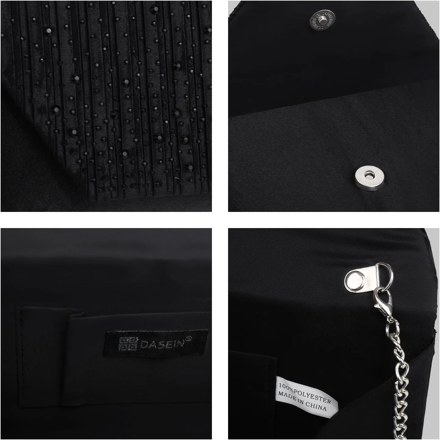 Dasein Women Evening Bags Wedding Purses Handbags Party Clutches Cocktail Prom Formal Clutch with Glitter Rhinestones