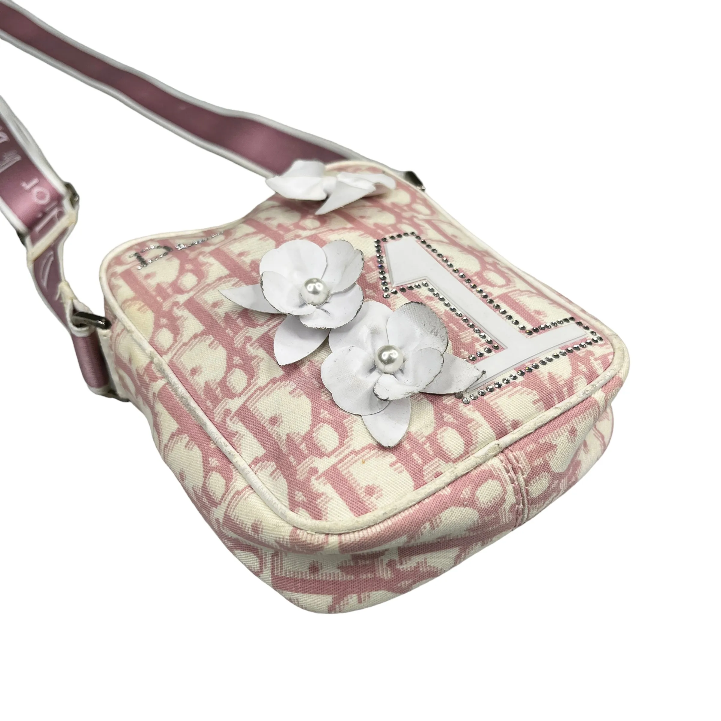 DIOR PINK FLORAL TROTTER CROSSBODY BAG