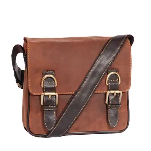 DR393 Satchel Style Leather Flight Bag Tan