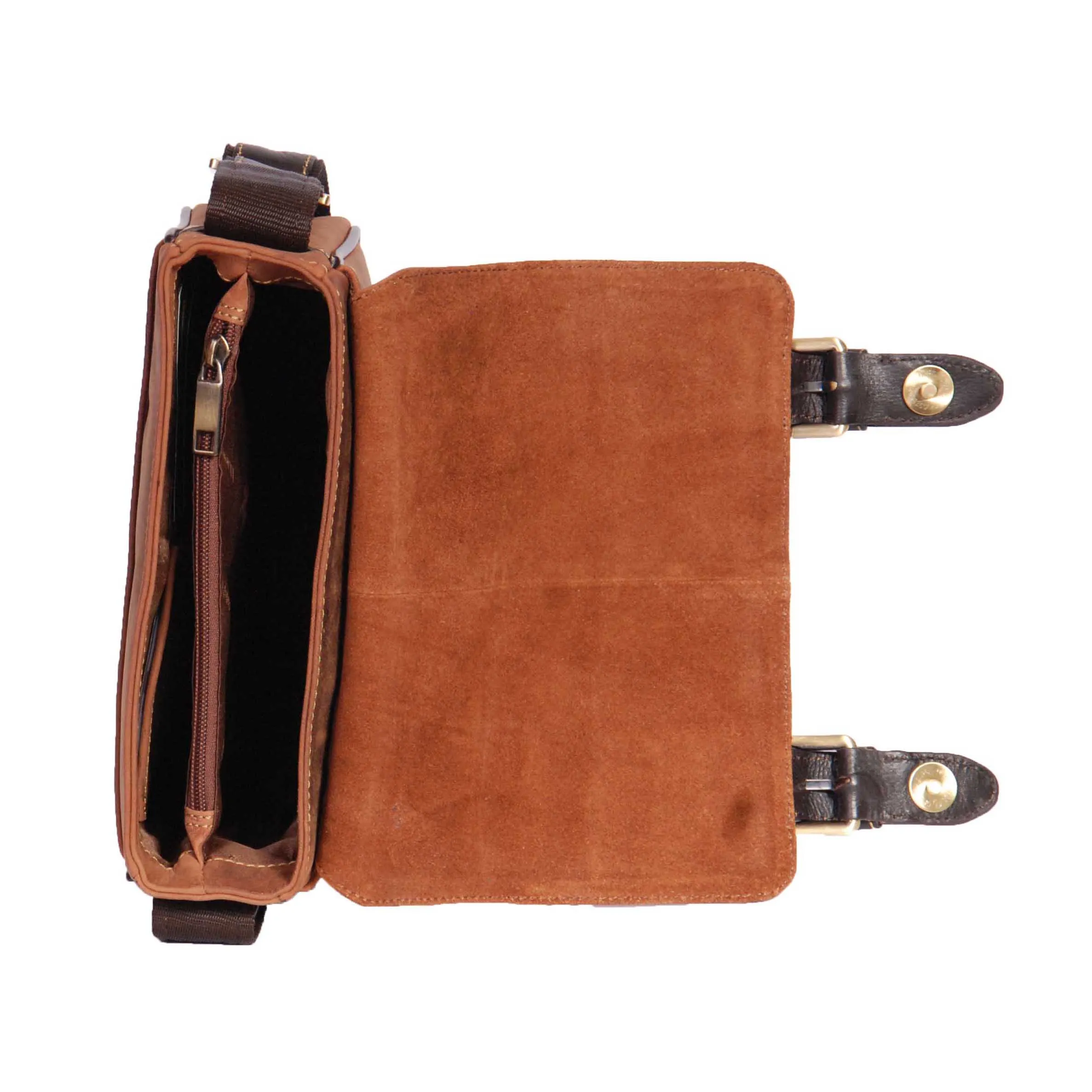 DR393 Satchel Style Leather Flight Bag Tan