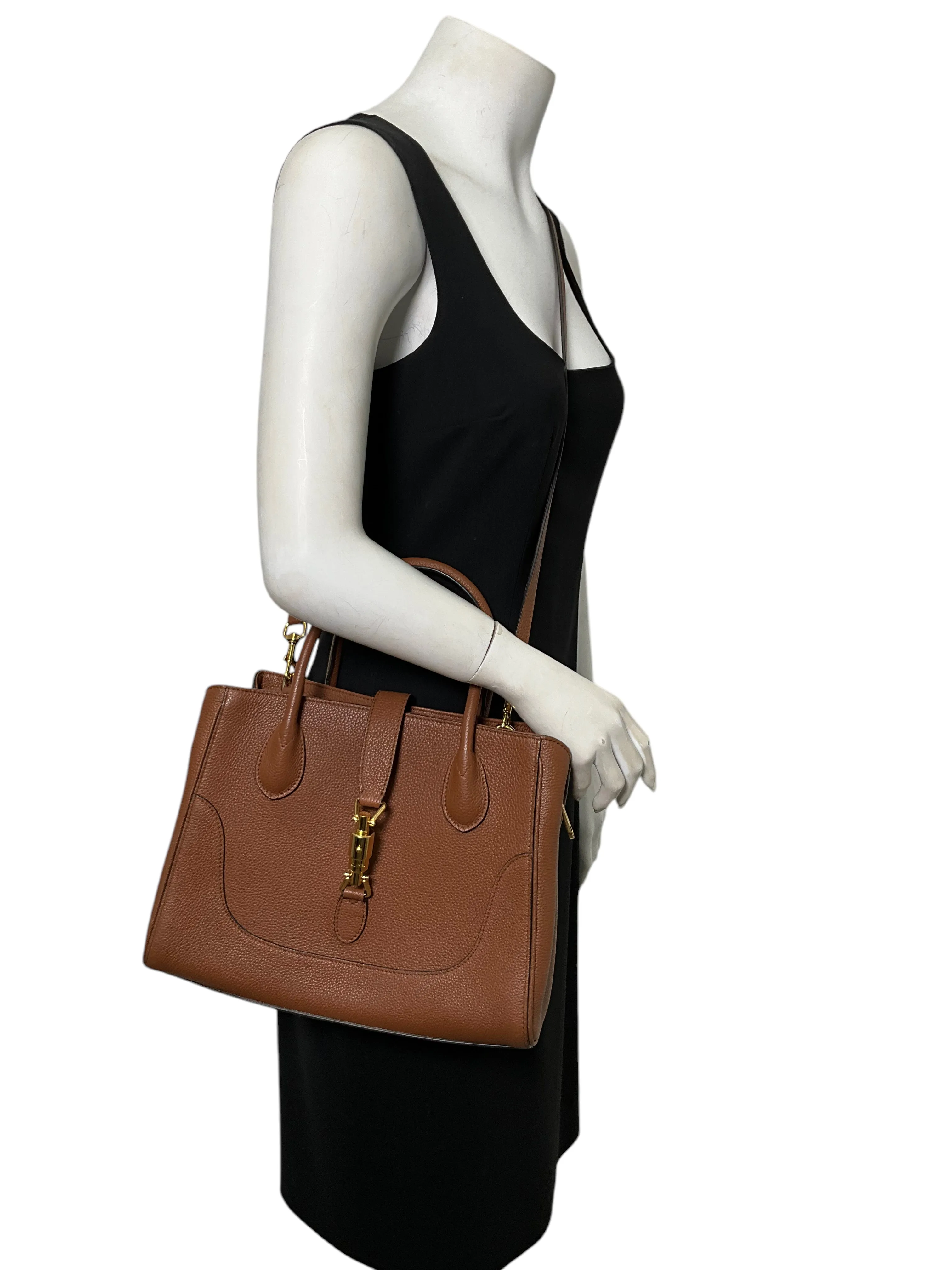 GUCCI Jackie 1961 Small Natural Grain Leather Tote Bag
