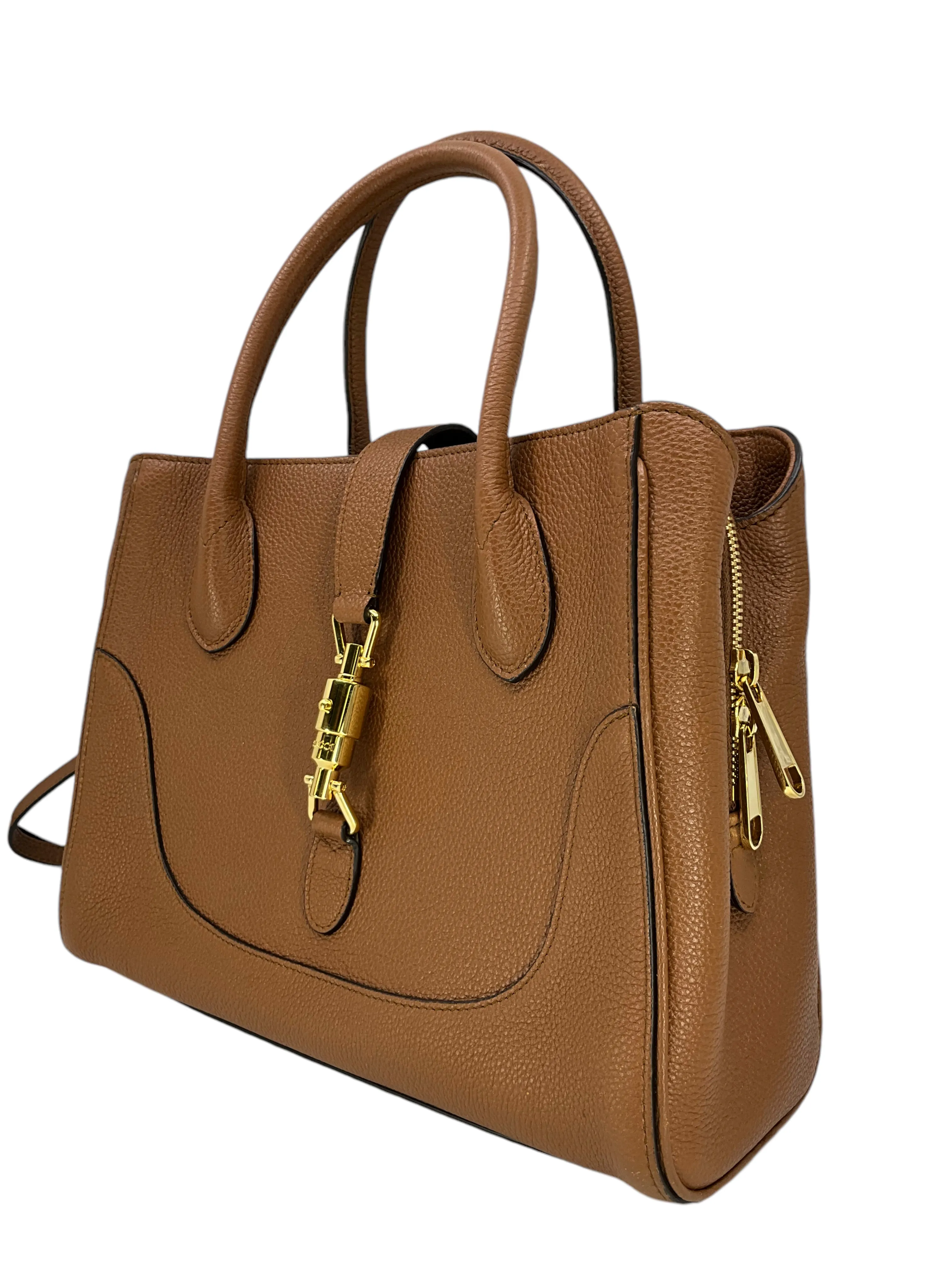 GUCCI Jackie 1961 Small Natural Grain Leather Tote Bag