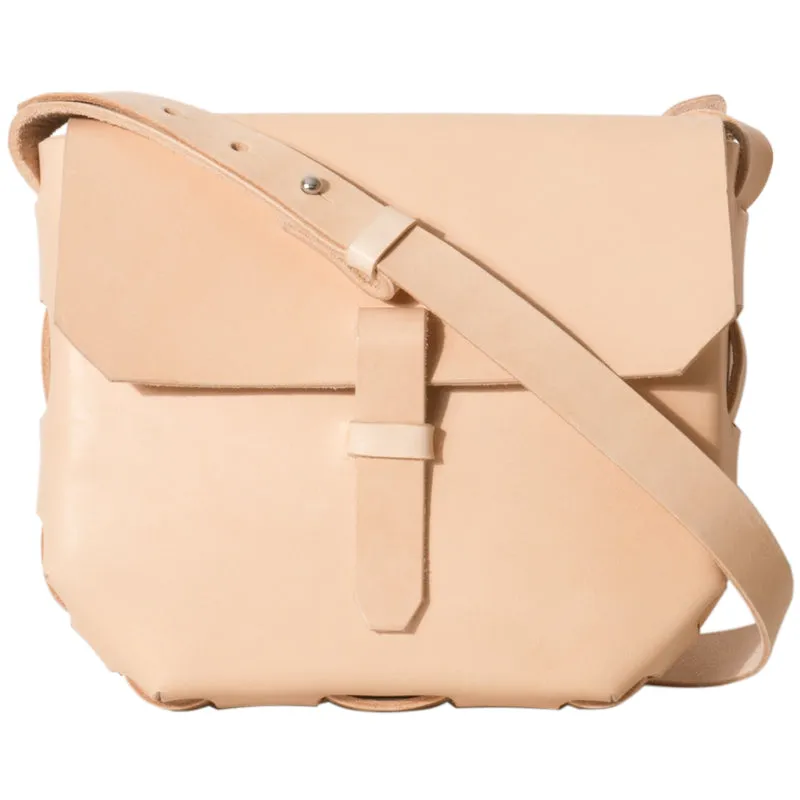 Handmade Beige Leather Satchel Bags Purses