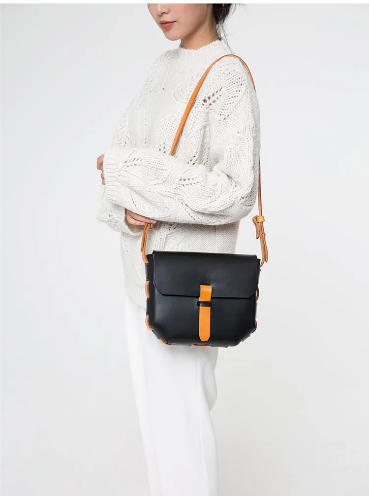 Handmade Beige Leather Satchel Bags Purses