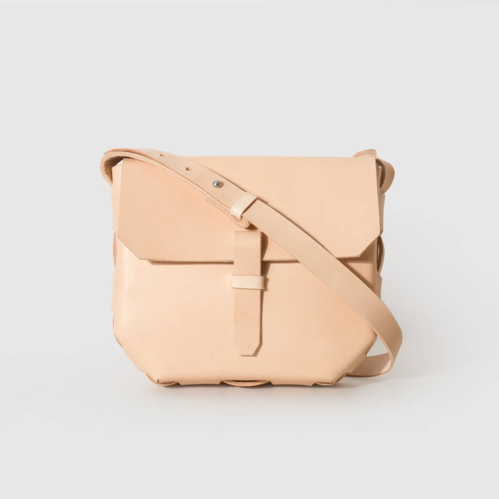 Handmade Beige Leather Satchel Bags Purses