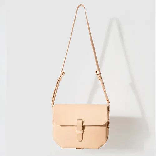 Handmade Beige Leather Satchel Bags Purses