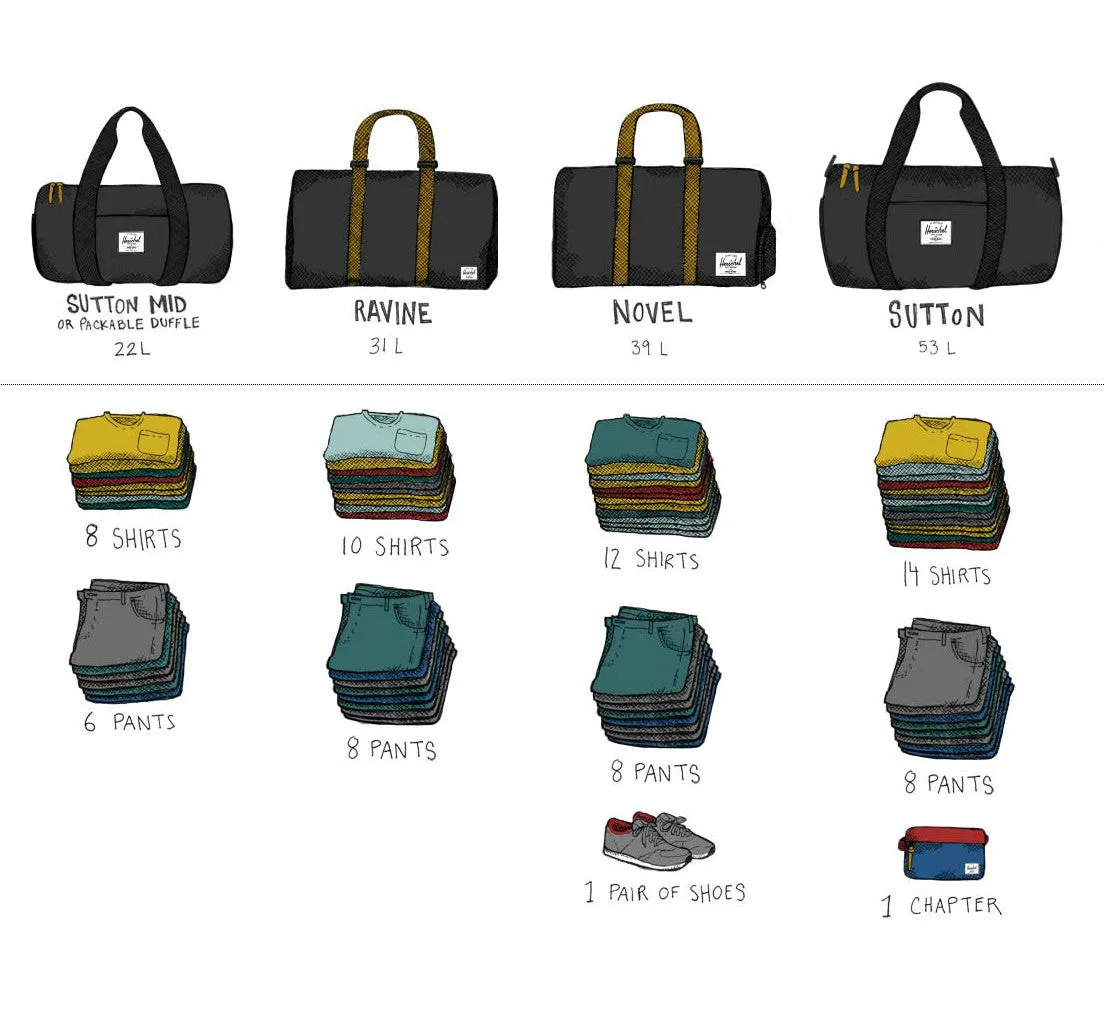 Herschel Supply Novel Duffel Bag - Crosshatch Charcoal & Black