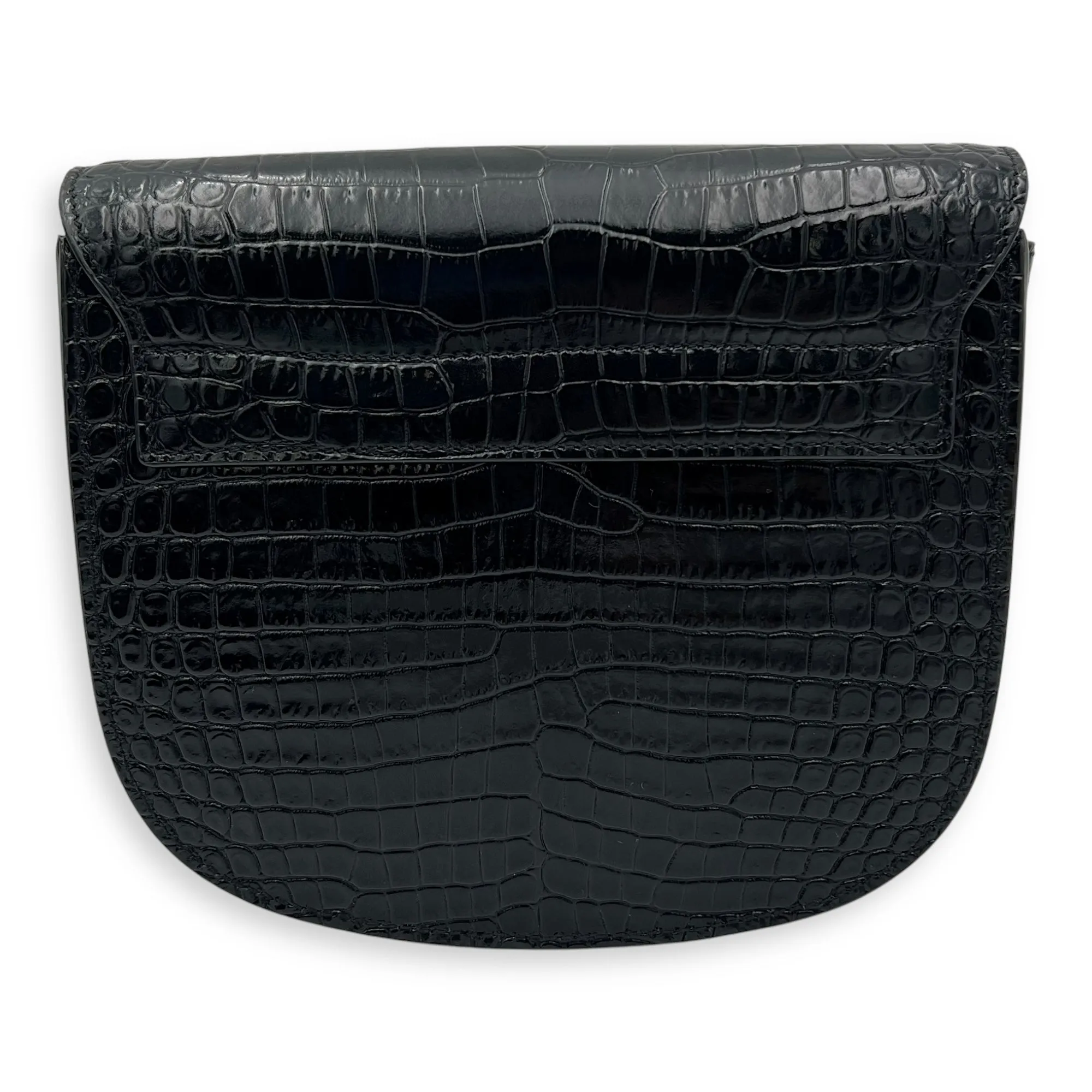 Kaia Crossbody Bag Black in Python Embossed Calfskin, Gold hardware