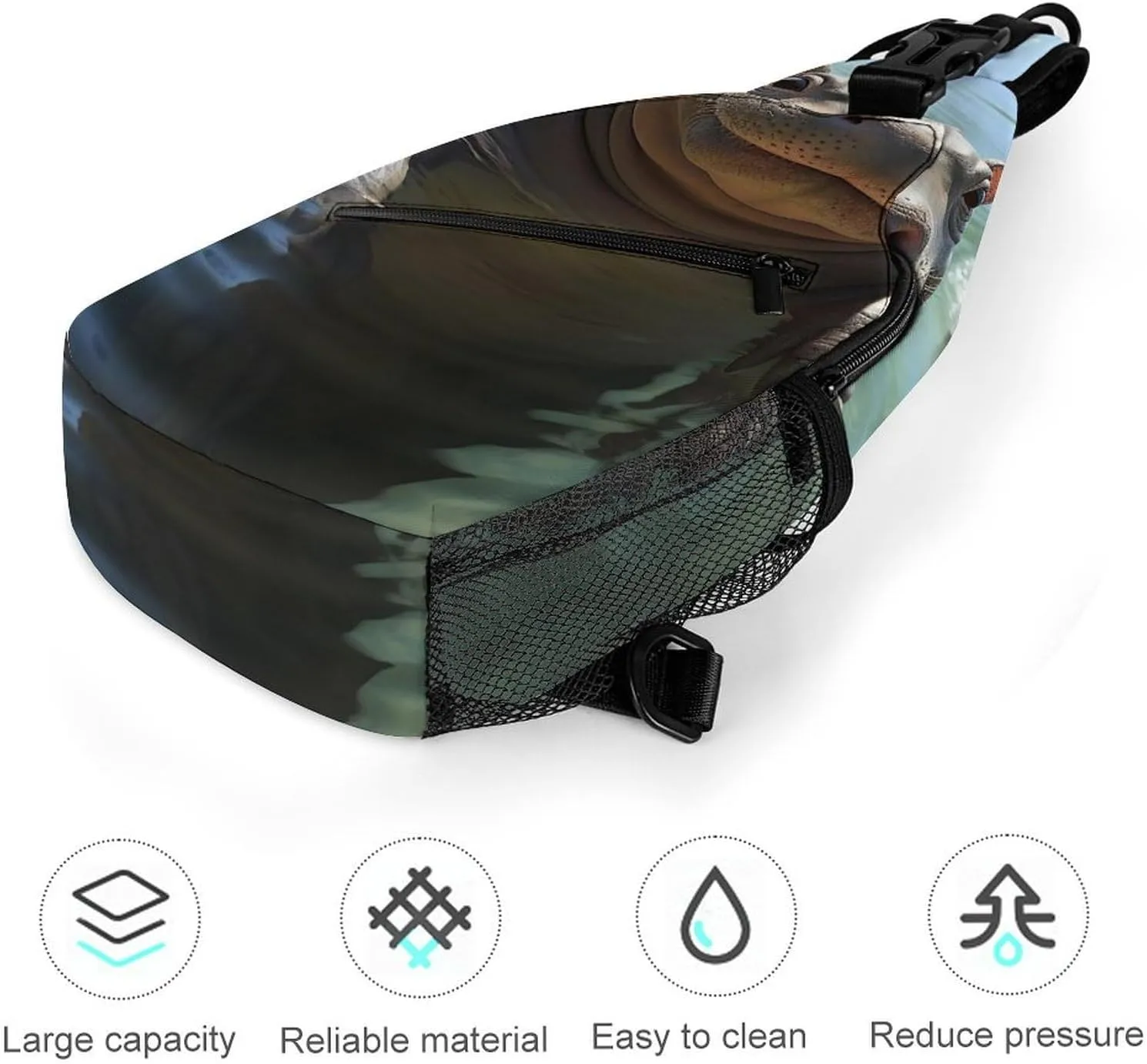 Lightweight Chest Bag Crossbody Bag Cute Hippos Sling Backpack for Women Men Sports Travel