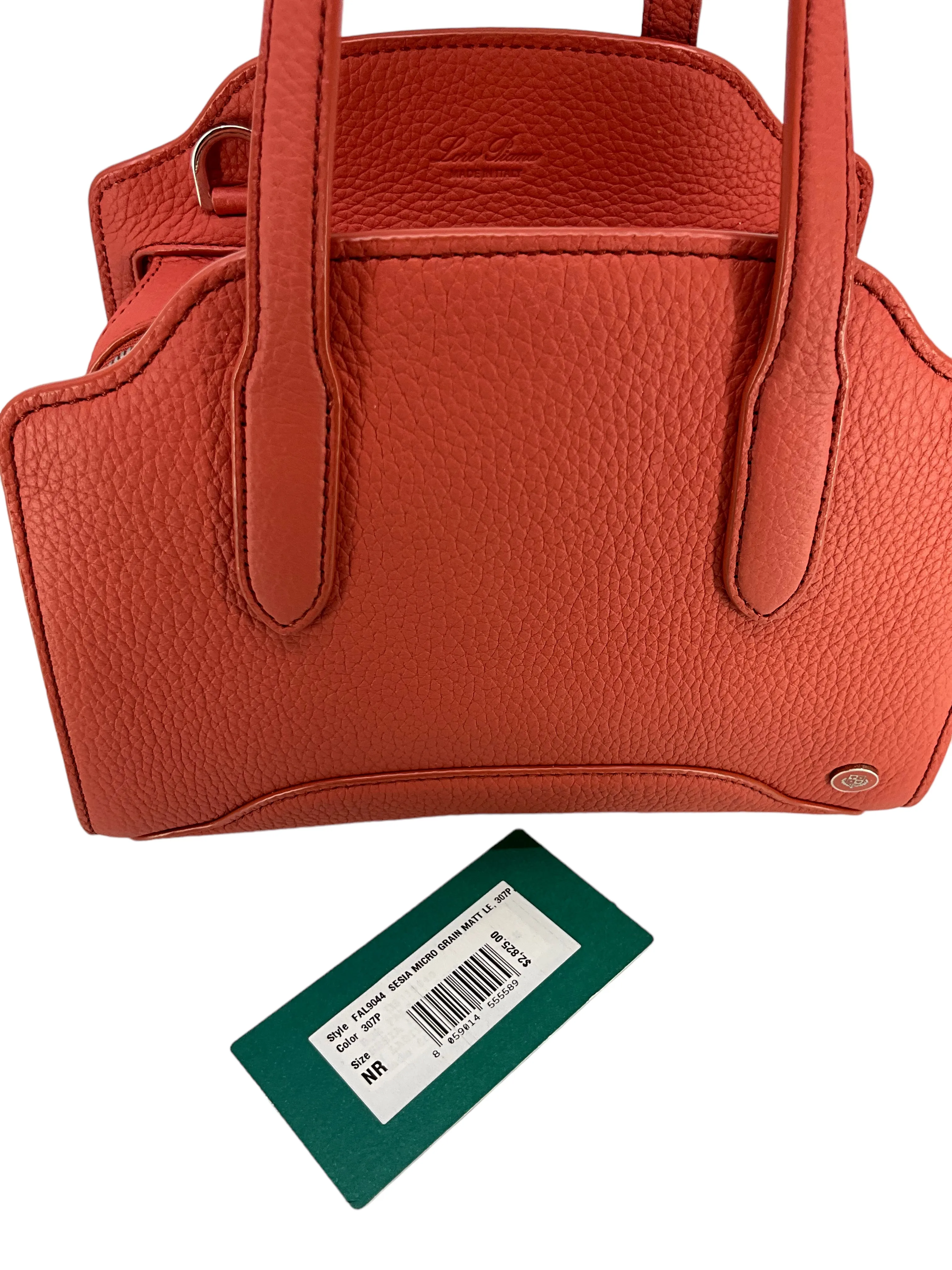 LORO PIANA Grained Calfskin Sesia Satchel Bag NEW
