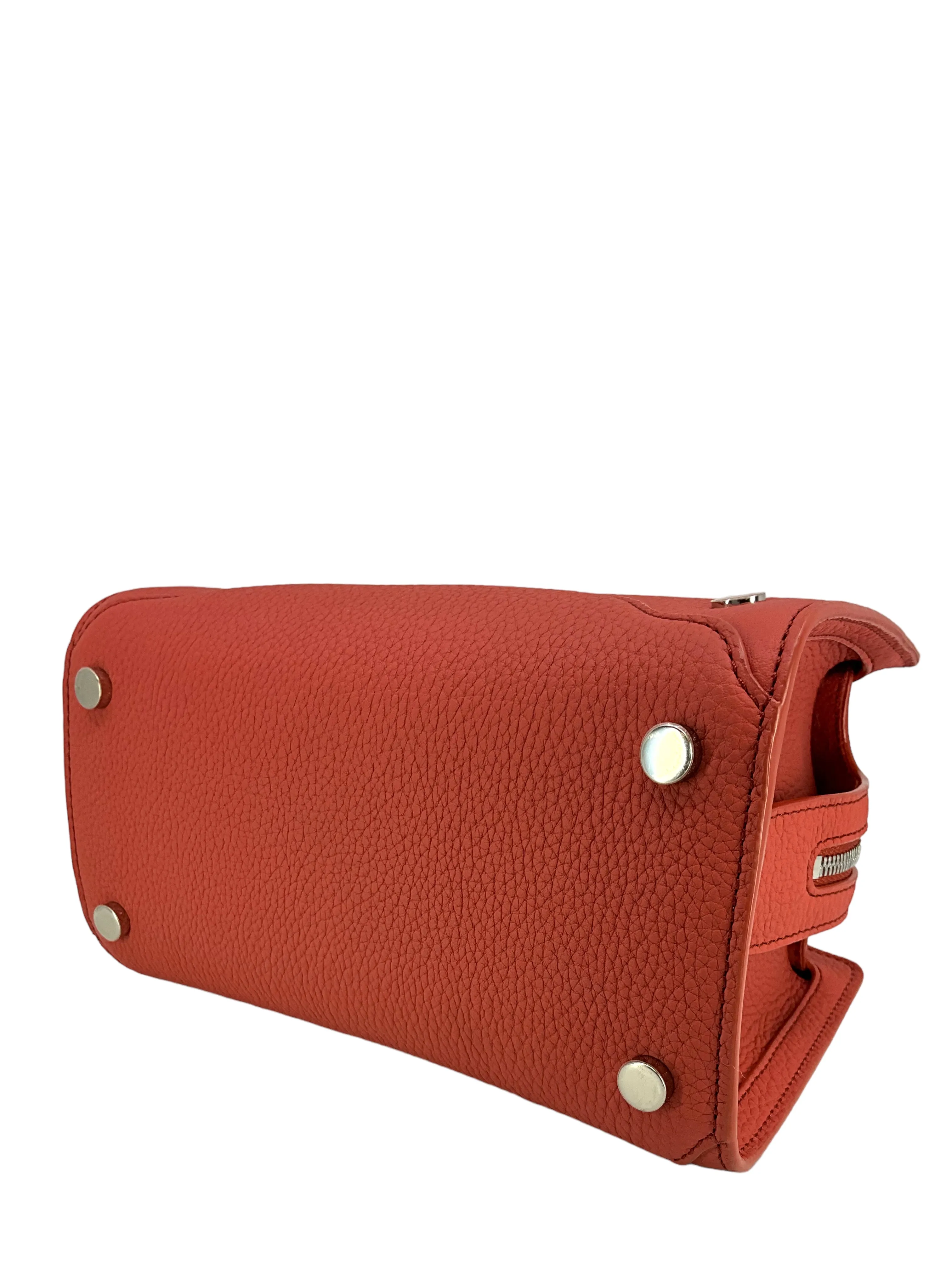 LORO PIANA Grained Calfskin Sesia Satchel Bag NEW