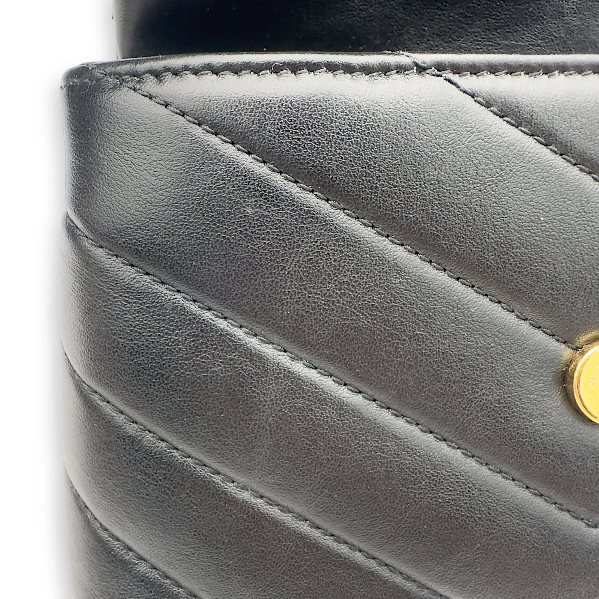 Loulou Toy Black Crossbody Bag in Calfskin, Gold hardware