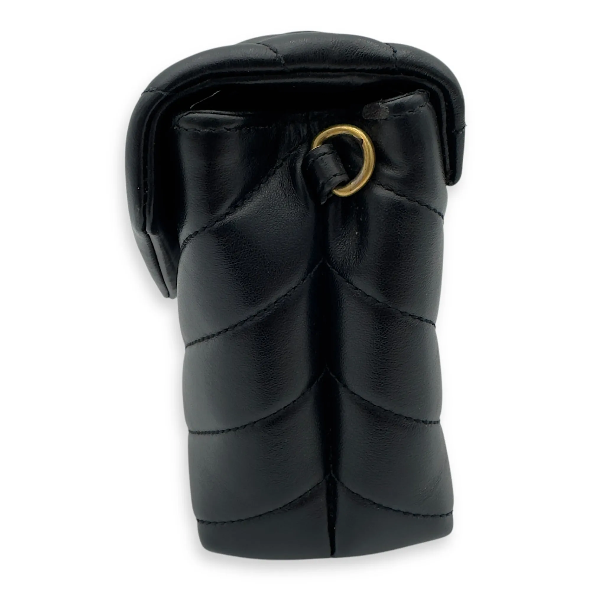 Loulou Toy Black Crossbody Bag in Calfskin, Gold hardware