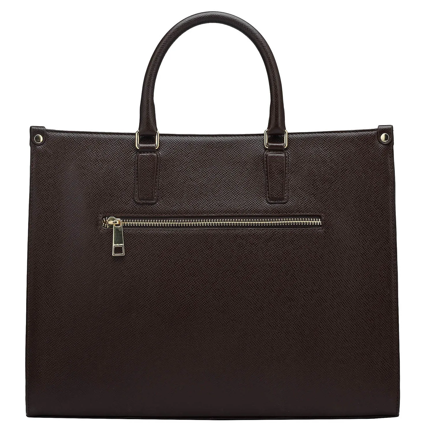 Medium Croco Franzy Leather Book Tote - Brown