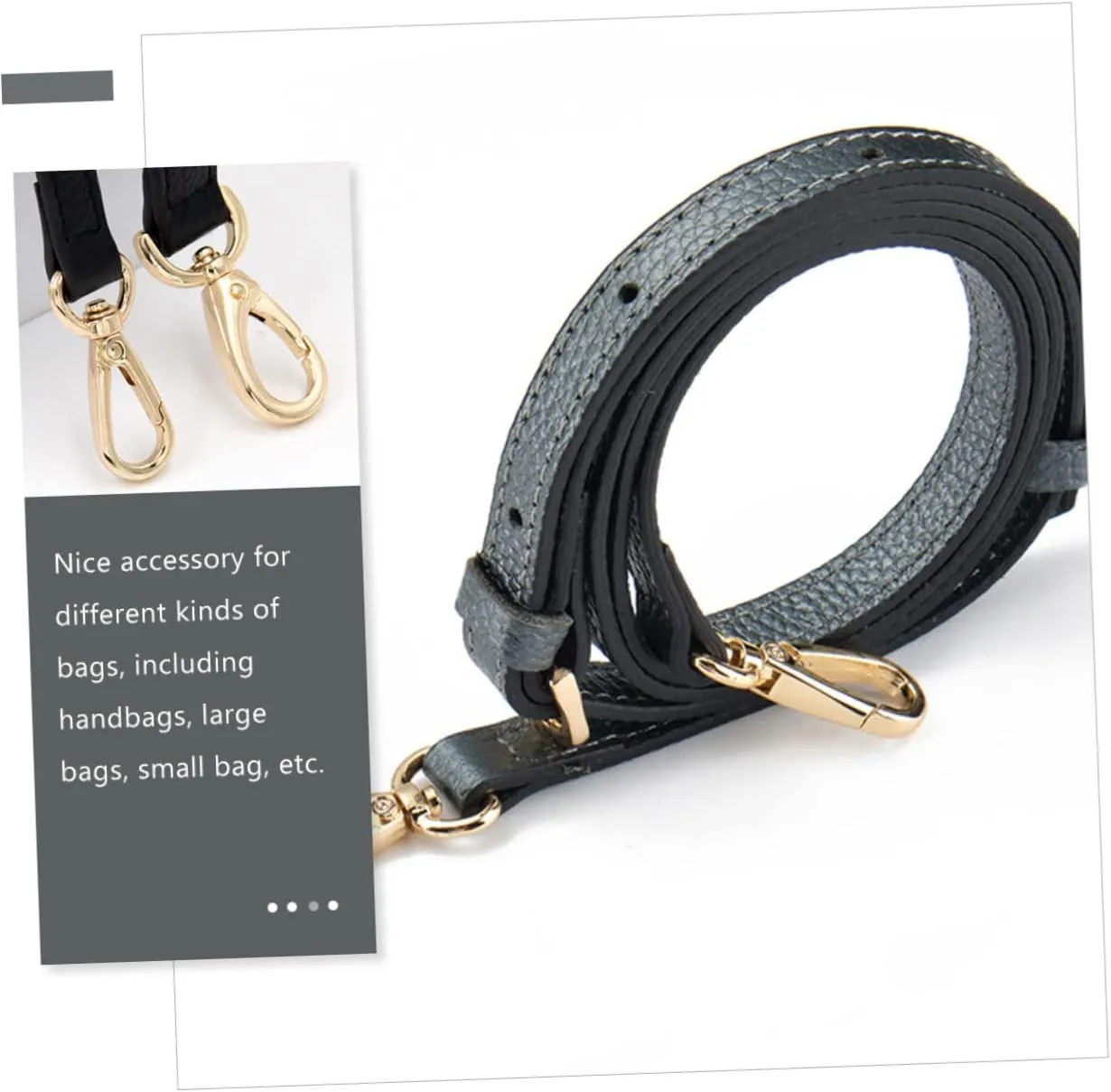 NUOBESTY 2pcs Adjustable Leather Bag Strap Pebble Grain Belt for Handbags Crossbody Clutches Fashion Accessory