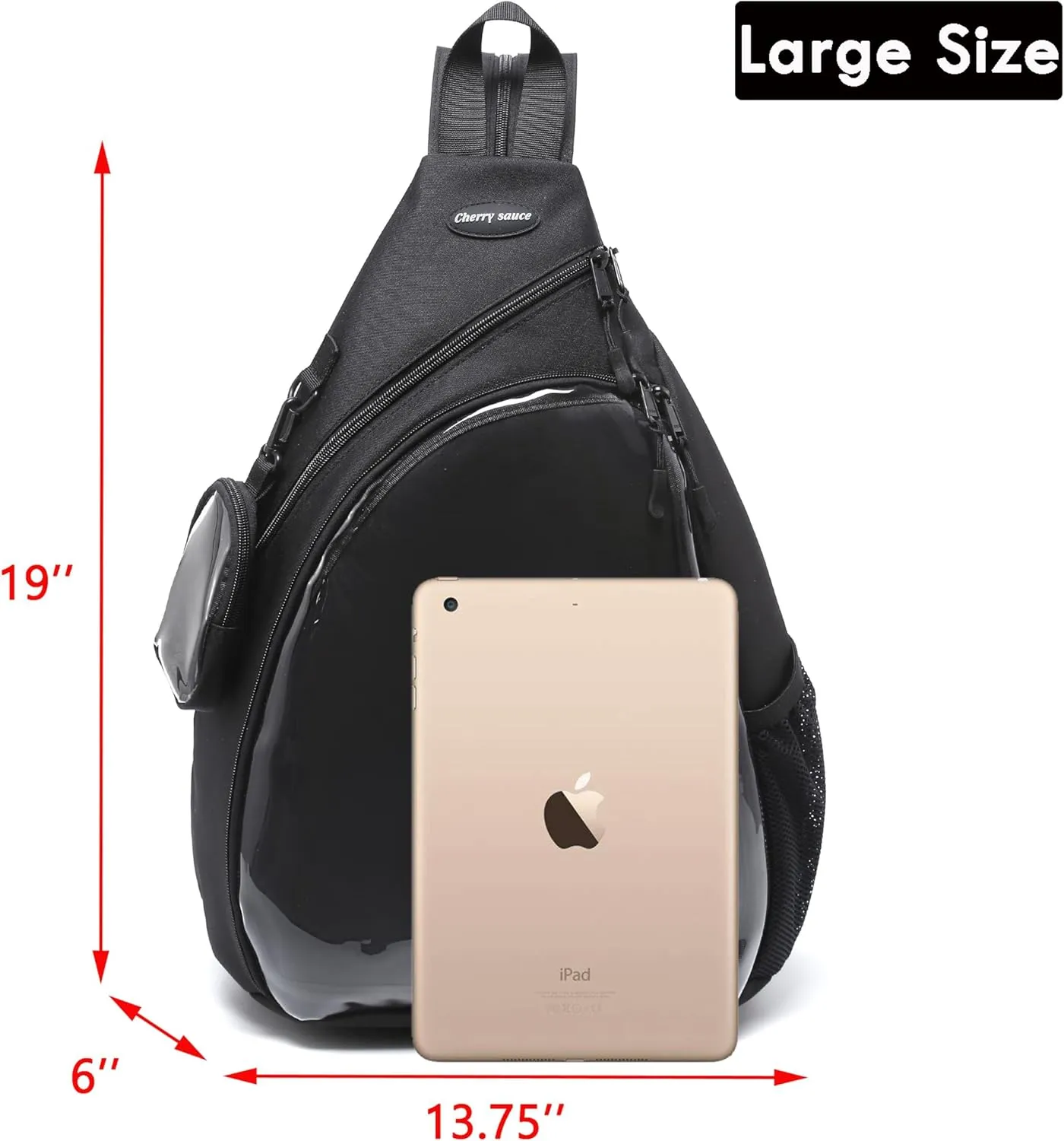 Oxford Ita Bag Kawaii Pin Display Chest Pack Single Shoulder Bag Sport Zipper Backpack Hiking Daypack, Large