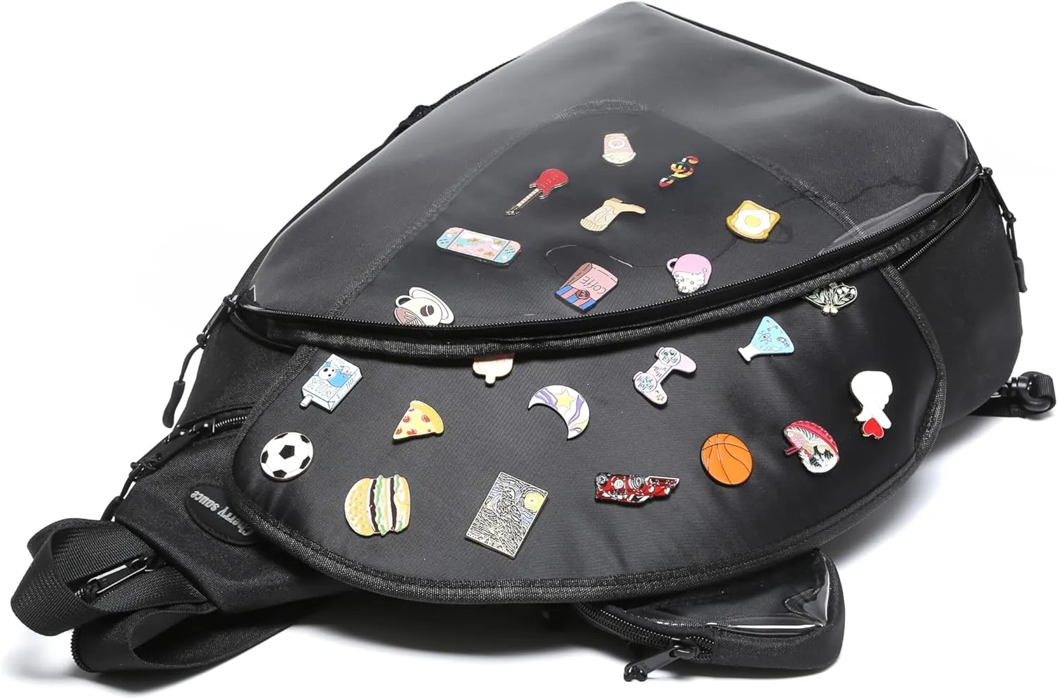 Oxford Ita Bag Kawaii Pin Display Chest Pack Single Shoulder Bag Sport Zipper Backpack Hiking Daypack, Large