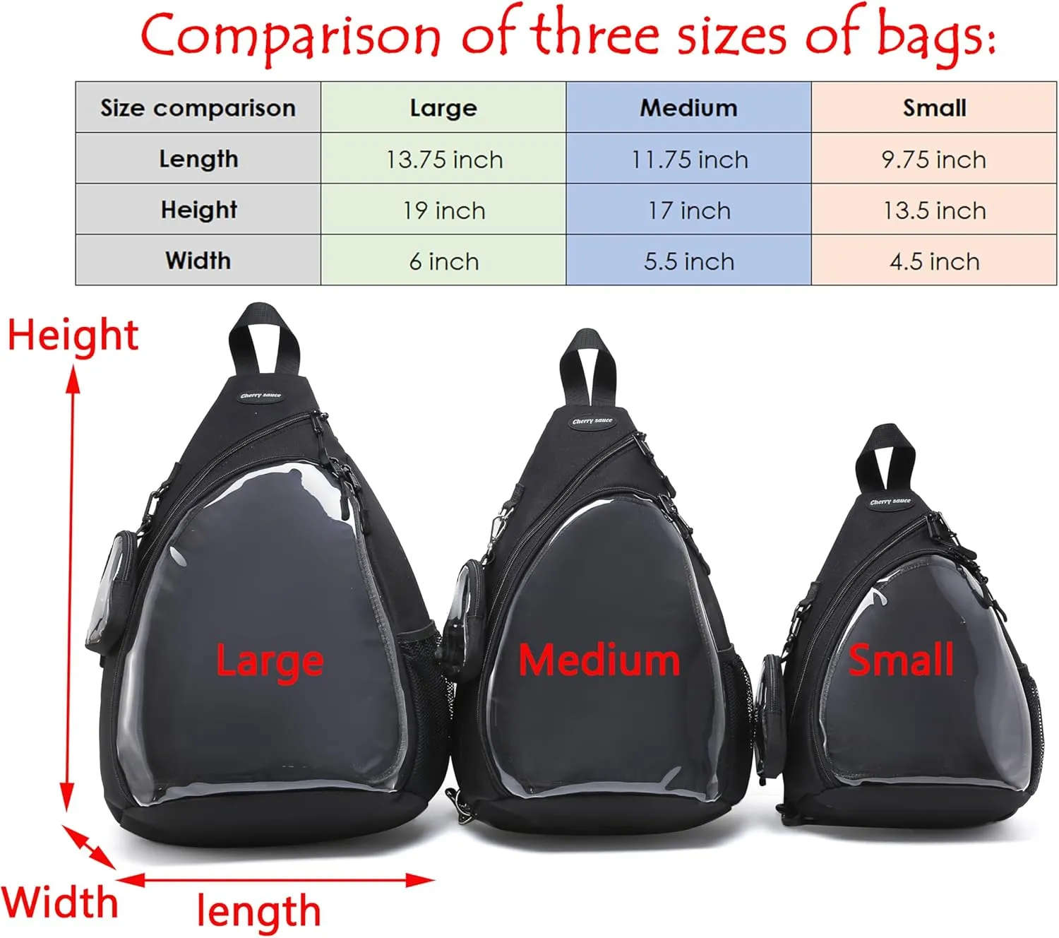 Oxford Ita Bag Kawaii Pin Display Chest Pack Single Shoulder Bag Sport Zipper Backpack Hiking Daypack, Large