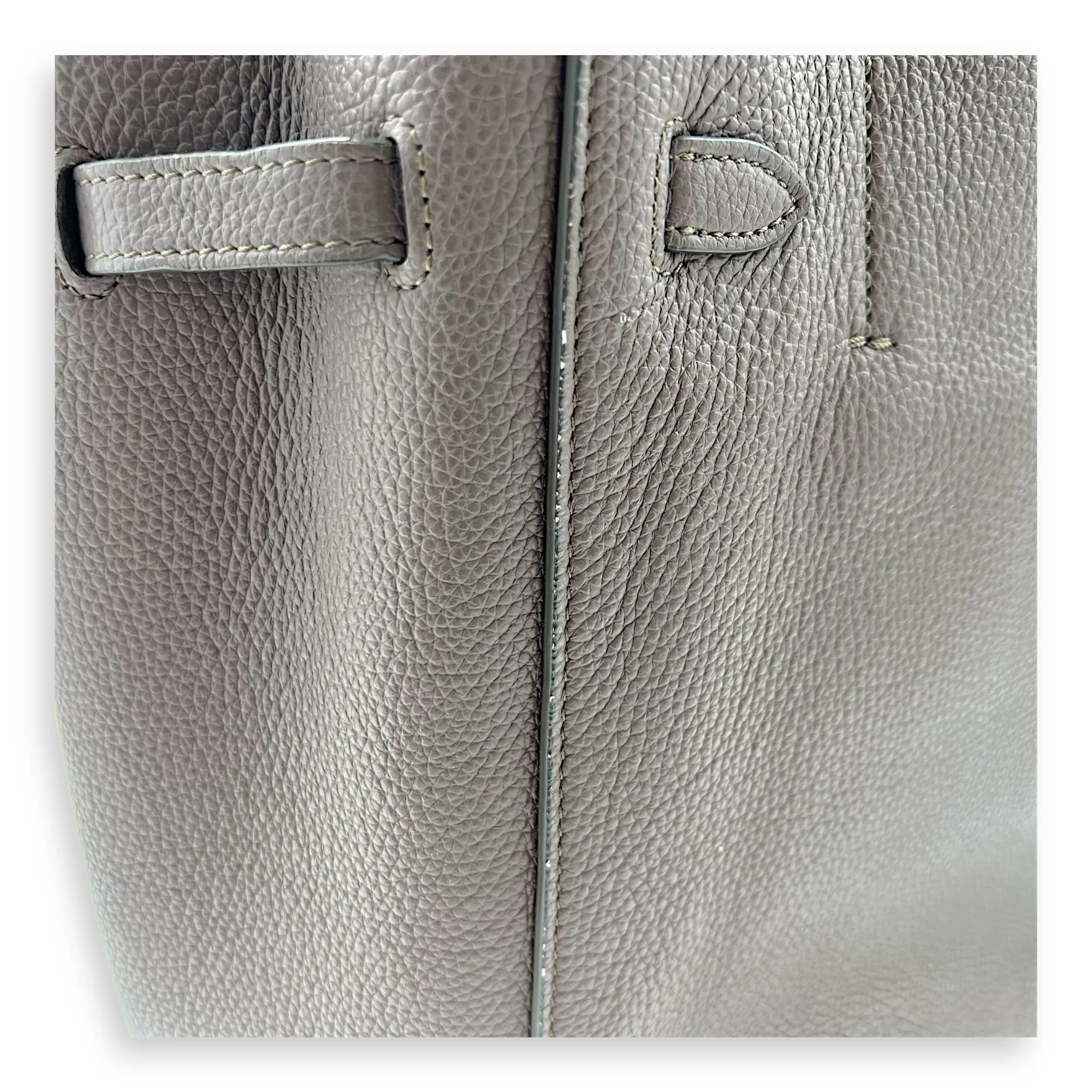 Phantom Grey Tote Bag in Calfskin, Gold hardware