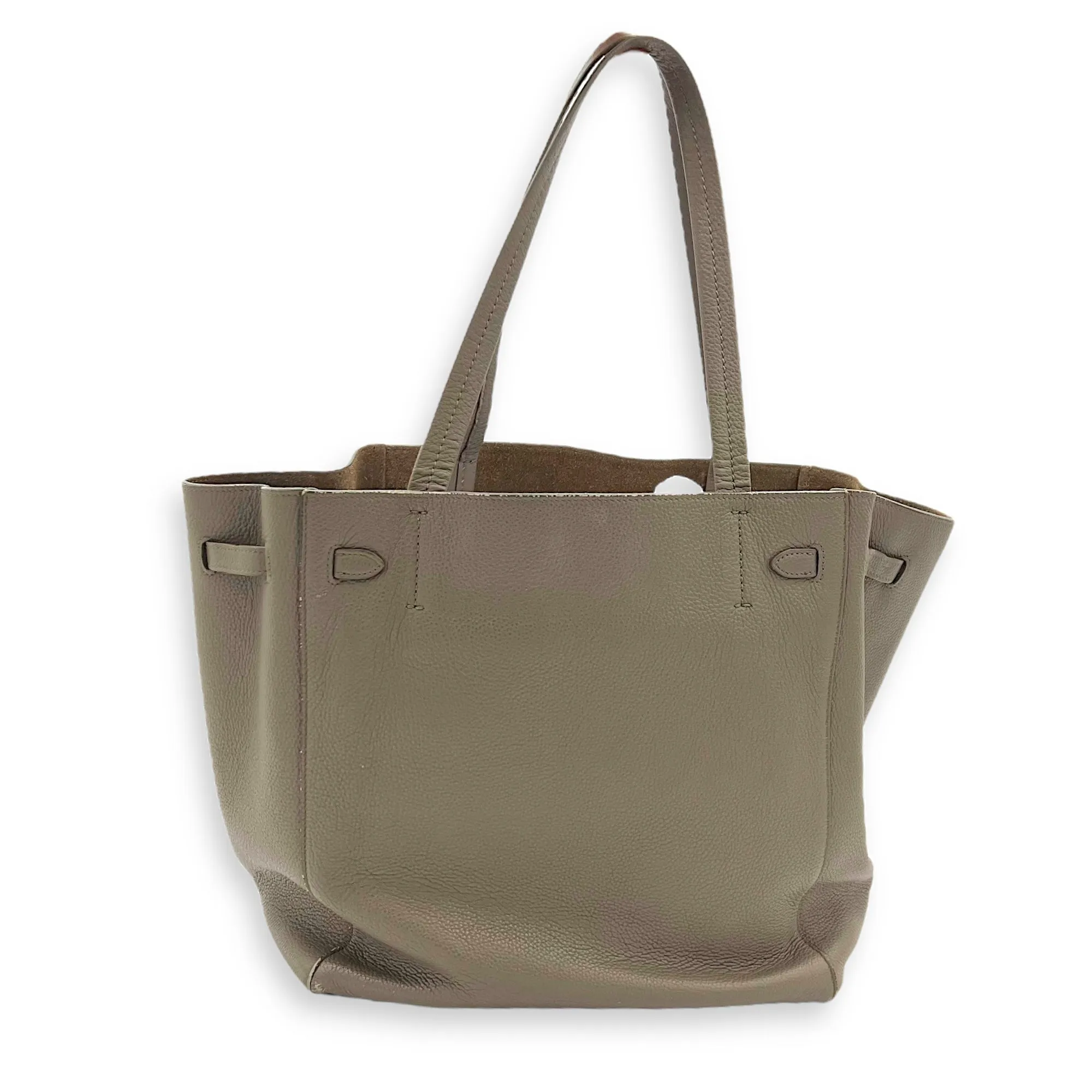 Phantom Grey Tote Bag in Calfskin, Gold hardware