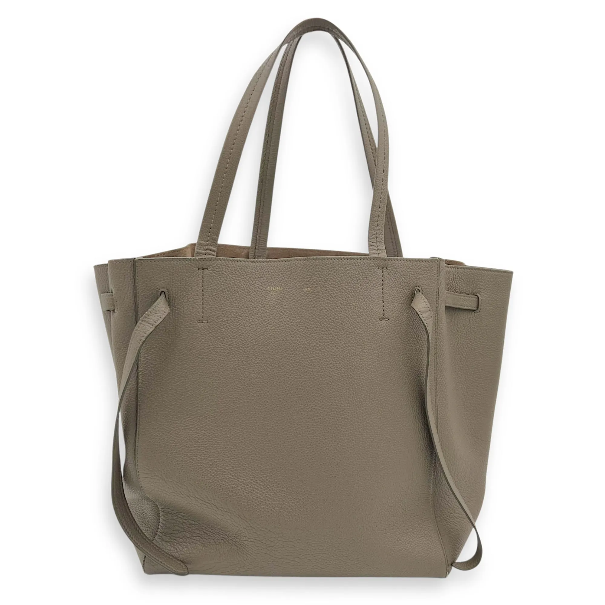 Phantom Grey Tote Bag in Calfskin, Gold hardware