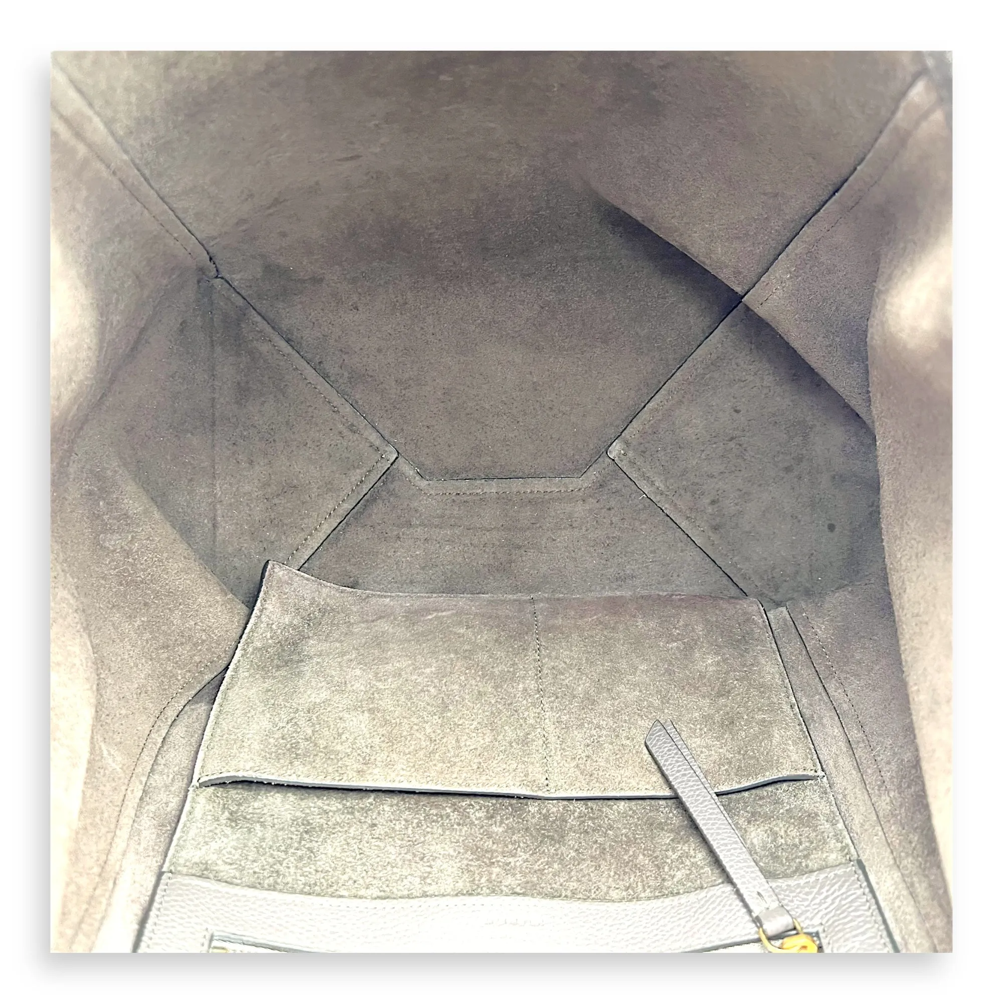 Phantom Grey Tote Bag in Calfskin, Gold hardware