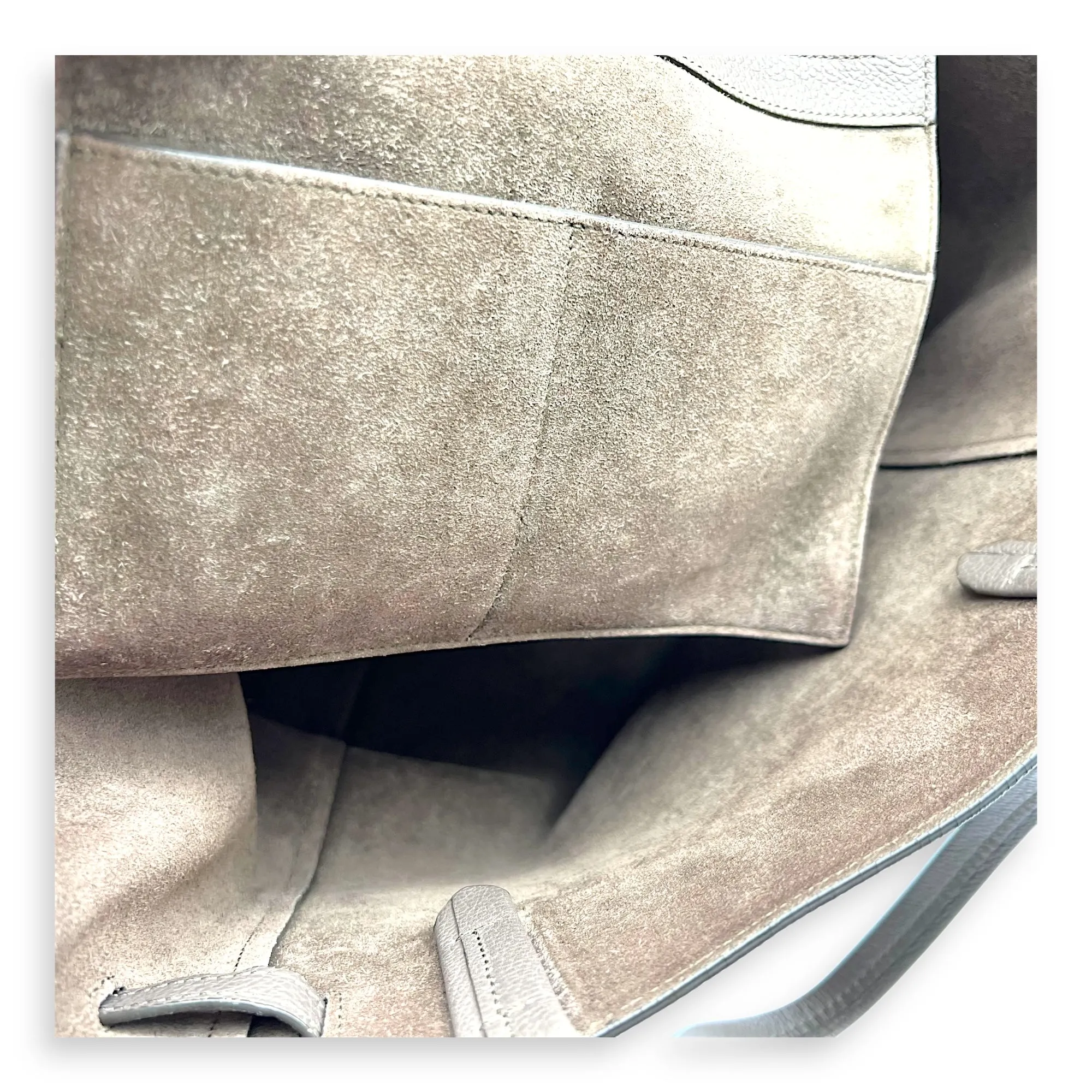 Phantom Grey Tote Bag in Calfskin, Gold hardware